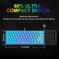 thumbnail image 3 of ZIYOU LANG K61 60% Percent Gaming Keyboard, Compact RGB Chroma Backlit STK61-Wired Mechanical Feel Membrane Keyboard, UK Layout Pro Mini 62 Keys, Waterproof, for PS4 XBOX PC Laptop Mac/Blue, 3 of 5
