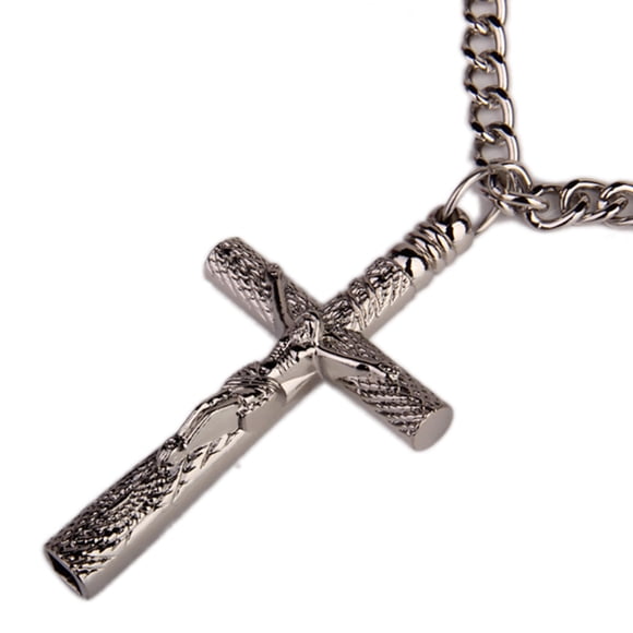 QualitChoice Cross Drum Key Chain Necklace Jesus Crucifix Premium Gift For Drummers Long Chain Musical Accessory