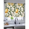 thumbnail image 5 of Sheer Curtains 45 Inch Length 2 Panels Set for Kitchen, Lemon Floral Semi Sheer Curtains for Windows, Watercolor Country Summer Spring Fruit Voile Window Treatments Rod Pocket Curtain, 5 of 7