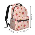 thumbnail image 2 of Rateoe Strawberries Pattern Casual Backpack for School, Work, Travel – Adjustable Straps, Multiple Compartments – Ergonomic Design, Fits Laptops and Tablets, 2 of 5
