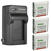 Kastar 3-Pack Battery and AC Wall Charger Replacement for Casio Exilim Zoom EX-Z650 PRO, EX-Z700, PRO EX-Z750, PRO EX-Z850, Exilim EX-Z400, Exilim EX-FC100, Exilim EX-FC150, Exilim EX-FC160S