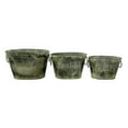 thumbnail image 4 of 3 Metal Buckets Herbs Planters W Handles Decorative Storage Container Distressed Tarnished Silver Rustic Indoor Outdoor, 4 of 5