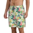 thumbnail image 2 of Naloa Tropical Flowers Men's Beach Shorts, Surfing shorts, Swim trunks, Quick Dry Swim Trunks for Surfing Beach Fun - XX-Large, 2 of 9