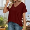thumbnail image 6 of Womens Summer Tops Short Dolman Sleeve Shirts 2025 Fashion V Neck Outfits Clothes Purple M, 6 of 9