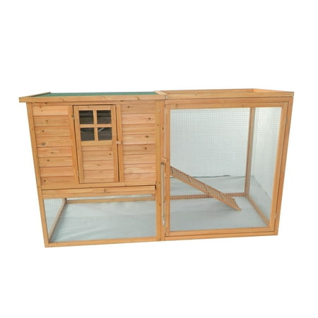 Pawhut 64 Chicken Coop Hen House w/ Nesting Box and Outdoor Run