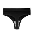 thumbnail image 4 of BYHONG Women's Thong Yoga Seamless Thread Middle and Low Waisted Sexy Sports Triangle Underwear Women Panties Black One Size, 4 of 4