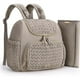 thumbnail image 1 of Mochila pequeña para pañales, elegante mochila para bebé, minibolsas de viaje de maternidad con bolsillos térmicos, cambiador y correas para cochecito (beige), 1 of 3