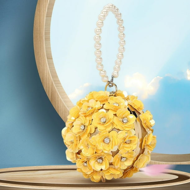 Bolso de mano BLESIY Bolso redondo de noche para fiesta Amarillo