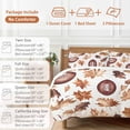 thumbnail image 6 of Brown Maple Duvet Cover Set Full Size, Leaf American Football Retro Modern Art 4 Piece Soft Microfiber Bedding Set with 1 Duvet Cover, 1 Flat Sheet, 2 Pillowcases, 6 of 9