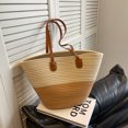 thumbnail image 2 of Bolso de mano para mujer bolso de mano sencillo de paja de gran capacidad para mujer bolso de mano bolso de compras FLhrweasw Para estrenar, 2 of 9