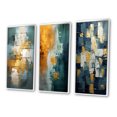 thumbnail image 3 of Designart "Comfort in Glory Blue Abstract Expressionism III" Abstract Painting Framed Wall Art Set Of 3 - Blue Modern Frame Canvas Set For Living Room Decor, 3 of 6