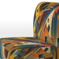 thumbnail image 4 of Designart "Vibrant Multicolor Geometric Shapes in Orange V" Multicolor Modern Upholstered Accent Chair - Modern Arm Chair For Living Room, 4 of 7