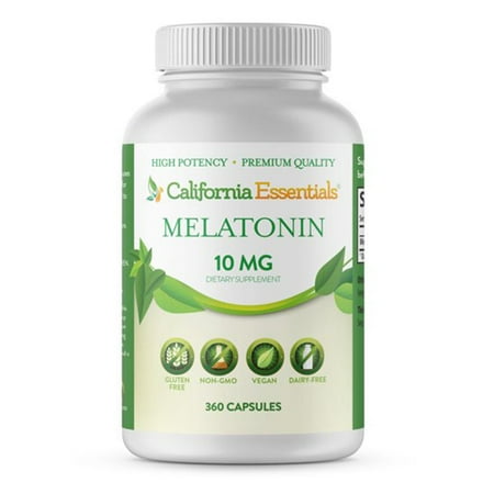 California Essentials Melatonin 10mg Sleep Aid Vitamins Dietray Supplement, 360 Capsules