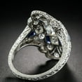 thumbnail image 4 of Weloille Exaggerated Luxury Ladies Topaz Blue Gem Ring Pattern Hollow Ring, 4 of 6