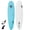 Aqua Blue, variant on Papaya Soft Top Long Foam Surfboard for Beginners and Kids - Includes Leash + Fins