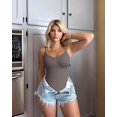 thumbnail image 2 of Women's 3 Piece Bodysuits Sexy Ribbed Sleeveless Adjustable Spaghetti Strips Shapewear Tops Bodysuits, 2 of 3