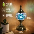 thumbnail image 3 of Turkish-Moroccan Mosaic Table Lamp - Bohemian Stained Glass Nightlight with Intricate Patterns, Ideal for Bedroom,Living Room, Office Decor,Holiday Gift, Decorative Light,Vibrant Lamp Design, 3 of 11