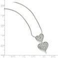 thumbnail image 3 of Sterling Silver & CZ Brilliant Embers Polished Double Heart Necklace, 3 of 3