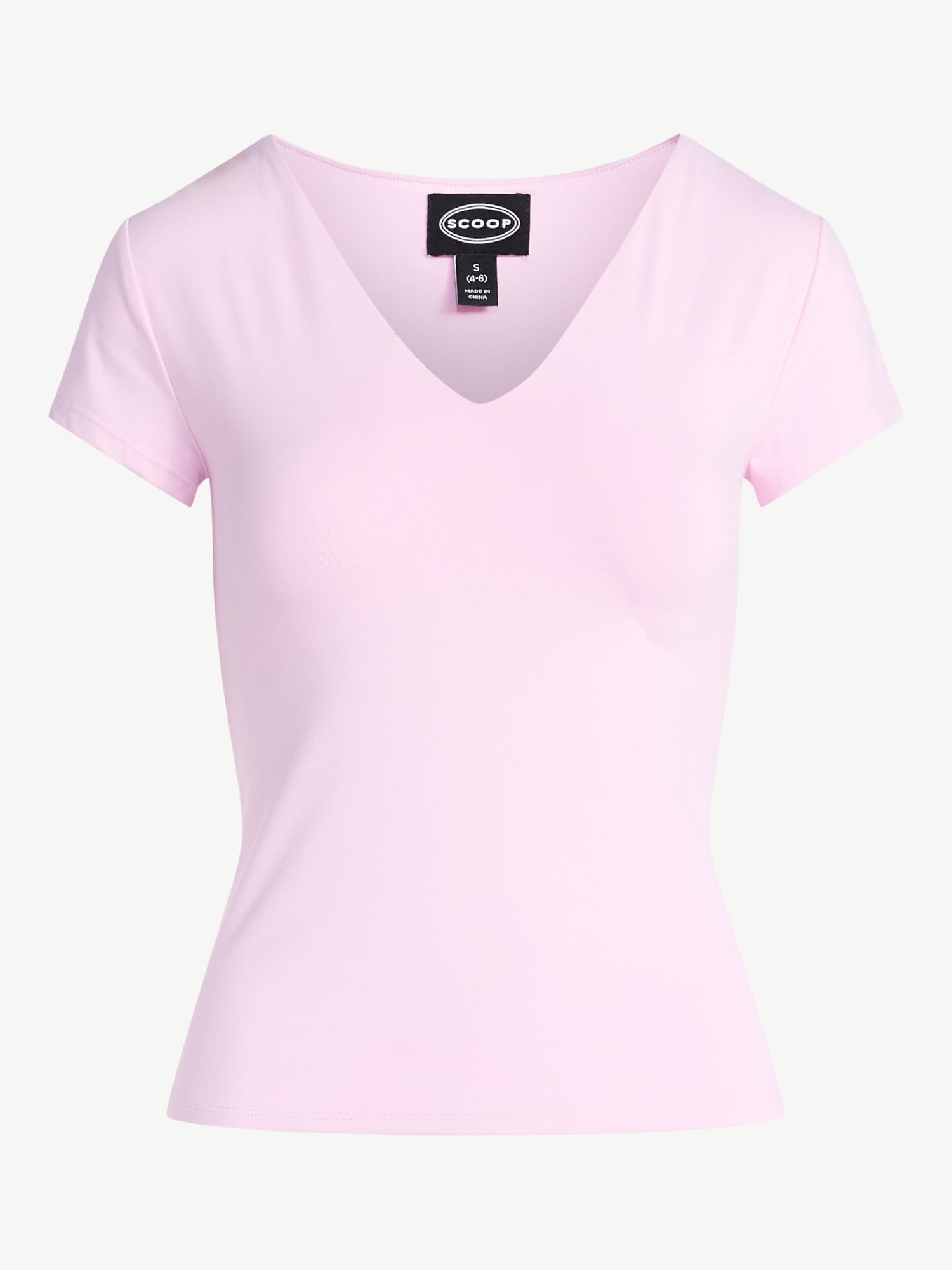 Scoop Women's and Women's Plus Ultimate Refined Contour V Neck Tee, Sizes XS-4X