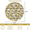 thumbnail image 3 of Excavator and Crane Yellow Pattern Round Tablecloth 60"x60", Wrinkle Resistant Wipeable Table Cover for Kitchen Dining Room Picnic Patio and Party, 3 of 6