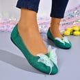 thumbnail image 4 of Women Suede Ballet Flats, Round Toe 3D Mesh Butterfly Pearl Decor Slip On Flat Shoes, Cute Casual Dress Shoes for Wedding, 4 of 8