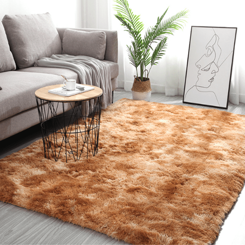 Brown White, 4×5.3 feet（120×160cm） Leesentec Area Rugs Soft Shaggy Comfy and Fluffy Rug for Bedroom Living Room Nursery Modern Carpet Anti-Skid Rugs Home Decor Area Rug 
