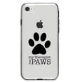 thumbnail image 1 of DistinctInk Clear Shockproof Hybrid Case for iPhone 7 8 SE (2020 Model) 4.7" Screen TPU Bumper Acrylic Back Tempered Glass Screen Protector - My Therapist Has Paws, 1 of 5