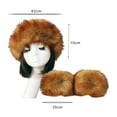 thumbnail image 6 of harmtty 1 Set Winter Cap Cuffs Set Solid Color Fluffy Faux Fur Empty Top Soft Keep Warm Elastic Cozy Women Hat Cuffs Set for Outdoor,White + Black, 6 of 8