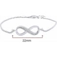 thumbnail image 3 of Natural Diamond Accent Infinity Love Adjustable Bracelet for Women in Sterling Silver (0.02 Cttw, I-J Color, I2-I3 Clarity),7' L +1', 3 of 4