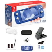 Nintendo Switch Lite Newest Blue Game Console with Extra External 64GB Storage, LCD Touchscreen, Built-in Plus Control Pad, WiFi, Bluetooth, Ultimate 12-in-1 Case
