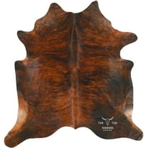TOM TOM COWHIDES Reddish Dark Natural Cowhide Hide Rug, 6' X 6'