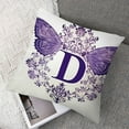 thumbnail image 7 of Monogram Initial D in Purple Diadem with Butterfly Detail Pillow Case, 7 of 7