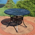 thumbnail image 4 of Sunnydaze Table à Manger Ronde de Patio en Aluminium Moulé Noir avec Trou pour Parasol, 4 of 7