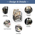 thumbnail image 5 of PVC Transparent Backpacks Clear Backpack for Travel and Outings Vintage Flowers and Hens, 5 of 7