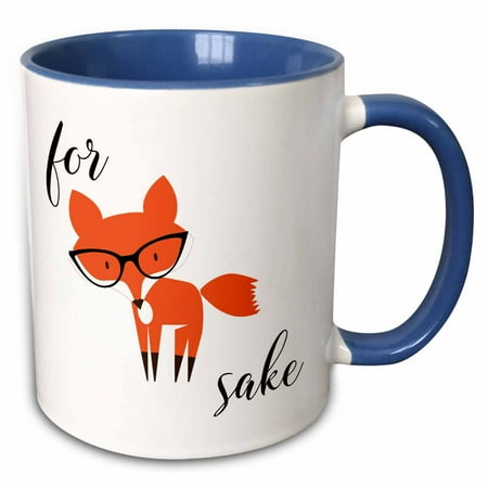 Daiginjo Sake - 3dRose For Fox Sake - Two Tone Blue Mug, 11-ounce