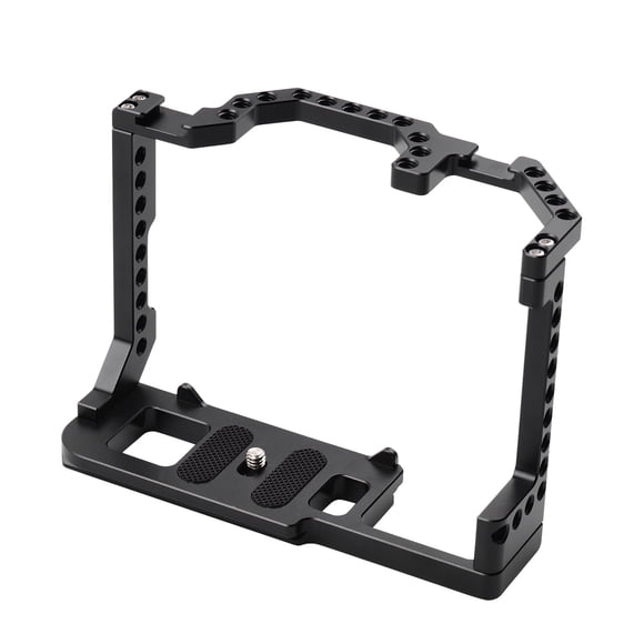 Jaula para cámara Andoer Camera Cage Aleación de aluminio con doble montaje en zapata fría Tornillo de 1/4 pulgadas Compatible con Canon EOS 90D / 80D / 70D DSLR Camera Andoer Jaula de cámara