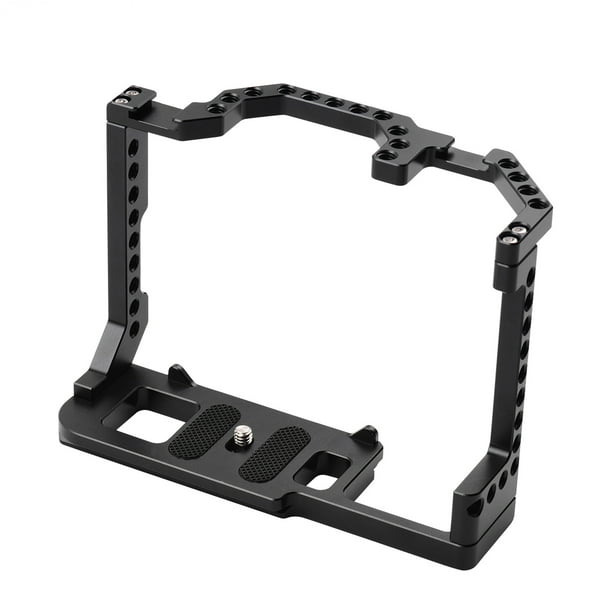 Jaula de cámara Andoer Camera Cage Aleación de aluminio con doble montaje en zapata fría Tornillo de 1/4 pulgadas Compatible con Canon EOS 90D / 80D / 70D DSLR Camera Andoer-2 Jaula de cámara