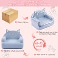 thumbnail image 6 of Ktaxon Kids Sofa, Dog Shaped Back Toddler Couch, No Assembly Boneless Children Chairs for Indoor Home Rest Corner Teddy Velvet Blue, 6 of 9