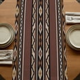 thumbnail image 5 of Brown Boho Table Runner, Vintage Ethnic Tribe Retro Abstract Art Washable Cotton Linen Table Runners 36 Inches Long, Dresser Scarf Runner for Nightstand/End Tables/Round Tables 13''x36'', 5 of 9