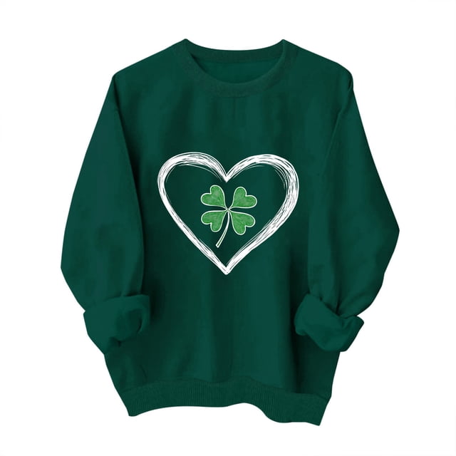 Chandail à Capuchon Imprimé pour la Saint-Patrick pour Hommes à Manches Longues et Col Rond