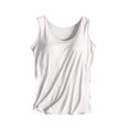 thumbnail image 1 of UPPADA Débardeurs pour Femmes en Modal Rembourré avec Soutien-Gorge Intégré, Col Rond, Camisole Sans Manches avec Soutien-Gorge Sans Armatures, Chandails Ajustés Décontractés, T-Shirt, Grande Taille, Hauts Confortables, Débardeurs d'Été pour Femmes 2025 Blanc, G, 1 of 7