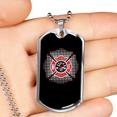 thumbnail image 2 of Fire Department Firefighter Stainless Steel or 18k Gold Dog Tag 24" Chain, 2 of 8