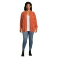 thumbnail image 2 of Terra & Sky Women's Plus Size Chenille Shawl Cardigan Sweater, Midweight, 2 of 6