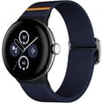 thumbnail image 2 of KOMI Compatible with Google Pixel Watch 2 Band/Pixel Watch 3 Bands 41mm, Washable Elastic Nylon Sport Replacement Strap for Google Pixel Watch Band Women Men, Nave, 2 of 3