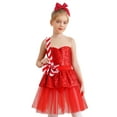 thumbnail image 2 of TTAO Kids Girls Christmas Theme Party Clothes Candy Cane Stripes Tutu Dress Sequins Tulle Bodysuit Red 12, 2 of 7