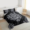 thumbnail image 3 of jejeloiu Gothic Damask Pattern Bedding Comforter Set,Victorian Baroque Twin Comforter Sets,White Black Bedding Set For Adults,Breathable Home Decor Reversible,2 Pieces, 3 of 8