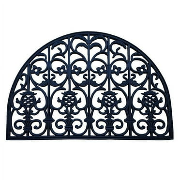 Calloway Mills 153792436 24 x 36 in. Pineapple Bay Rubber Semicircle Doormat, Black