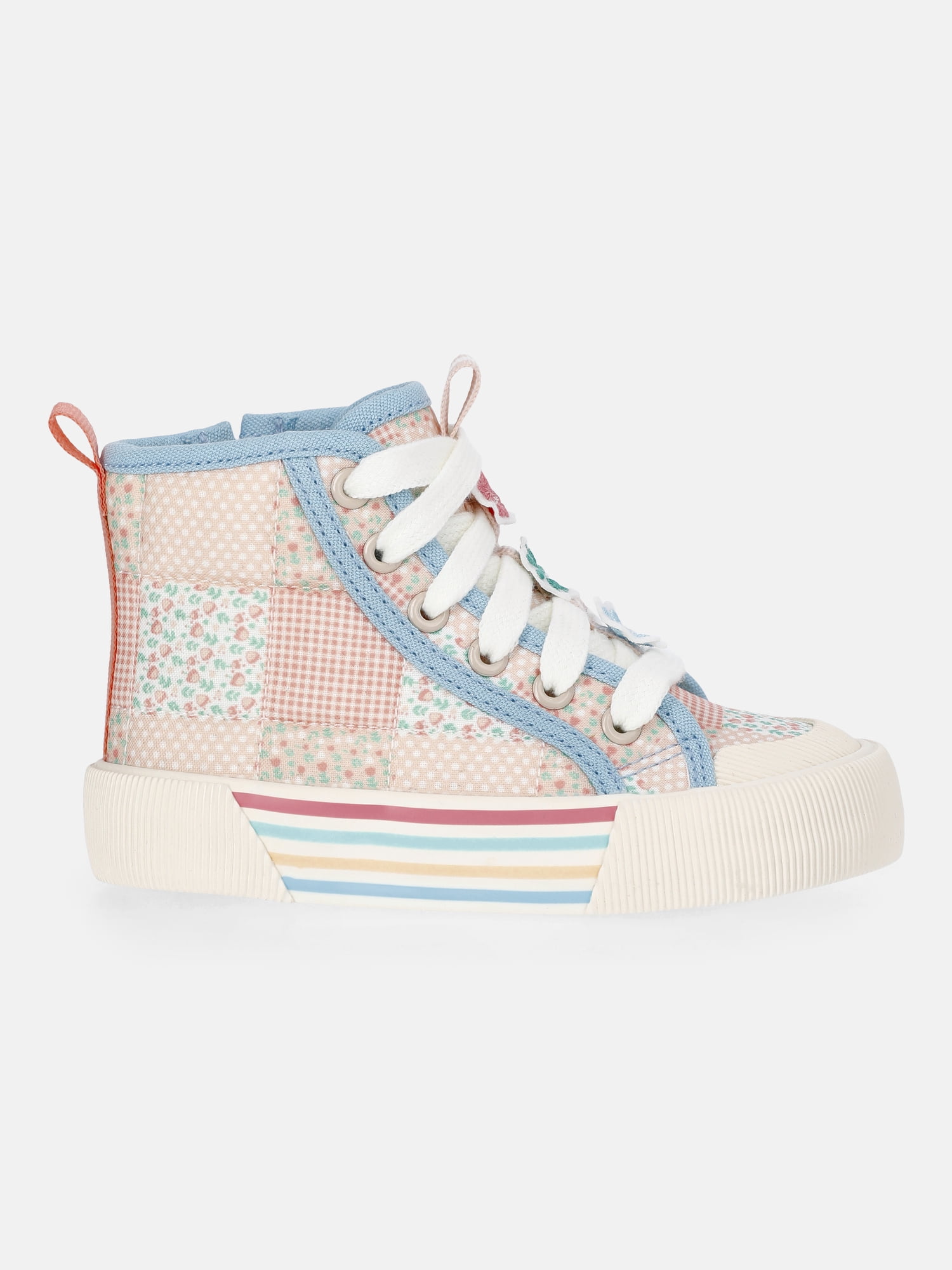 Wonder Nation Toddler Girls Novelty Patchwork High Top Sneakers