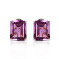 thumbnail image 2 of Galaxy Gold 14k White Gold 13ct Genuine Amethyst French Clip Earrings, 2 of 4