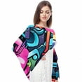 thumbnail image 4 of Graffiti Translucent Chiffon Yarn Silk Scarf - Lightweight and Breathable - 180*73 Size - Head Wrap for Women and Hair - Elegant Fashion Accessory, 4 of 6